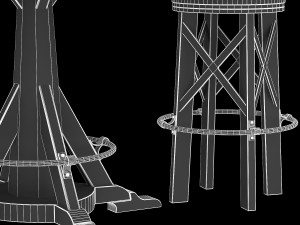 huntingdon collection table and bar stool 3D Модель