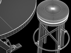 huntingdon collection table and bar stool 3D Модель