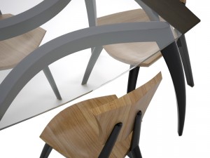 lily custom glass top dining table 3D 模型