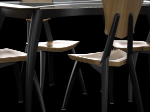 lily custom glass top dining table 3D 模型