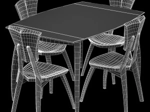 lily custom glass top dining table 3D Model