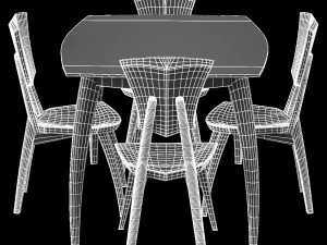 lily custom glass top dining table 3D Model