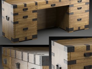 heirloom silver chest desk restoration hardware 3D Model