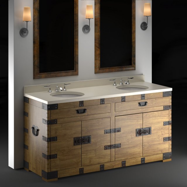 heirloom silver double washbasin restoration hardw 3D Модель .c4d .max .obj .3ds .fbx .stl .blend 