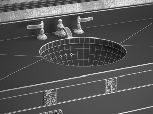 heirloom silver a washbasin and cupboard rh 3D 모델