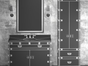 heirloom silver a washbasin and cupboard rh 3D 모델