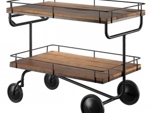 bar trolley restoration hardware Model 3D