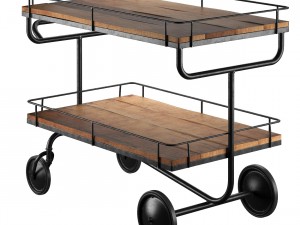 bar trolley restoration hardware Model 3D
