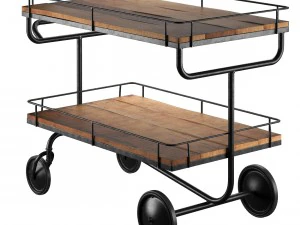 bar trolley restoration hardware 3D Model