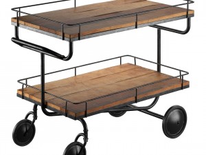 bar trolley restoration hardware Model 3D