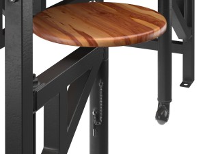 space table with bar stools Model 3D