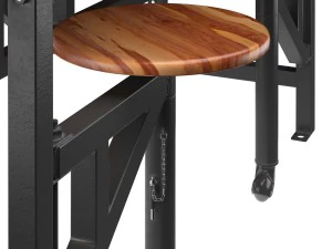 space table with bar stools 3D Model