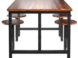 space table with bar stools Model 3D