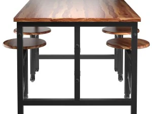 space table with bar stools 3D Model