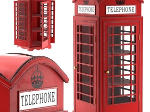 showcase london telephone box 3D मॉडल