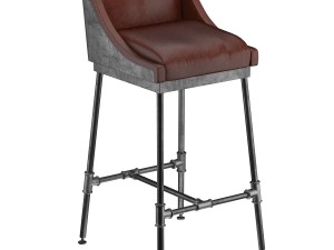 iron scaffold bar stool 6 colors 3D Model