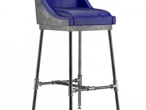 iron scaffold bar stool 6 colors 3D Model