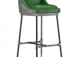 iron scaffold bar stool 6 colors 3D Model