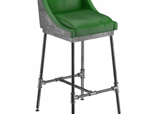 iron scaffold bar stool 6 colors 3D Model