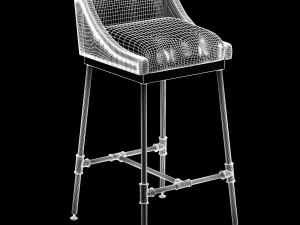 iron scaffold bar stool 6 colors 3D Model