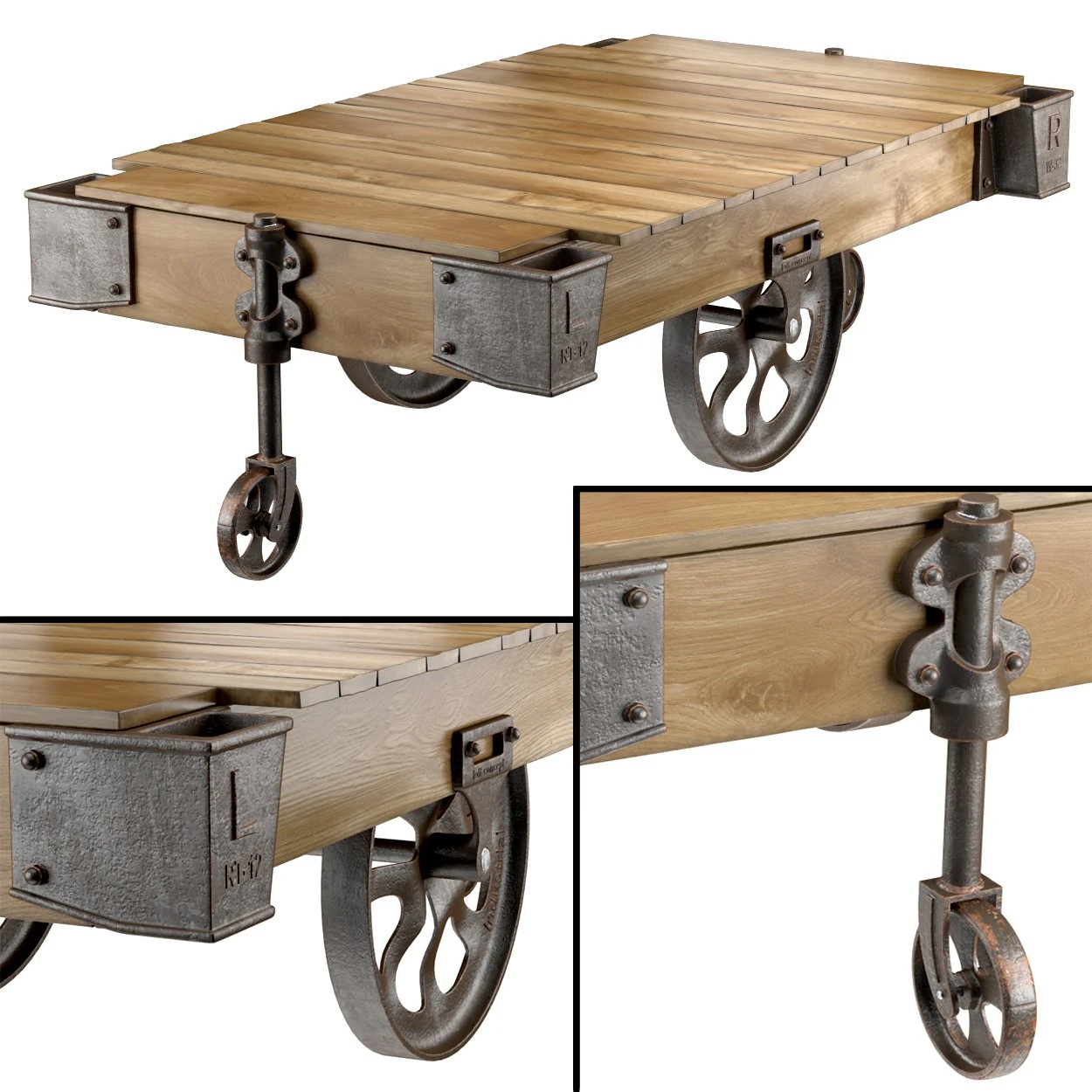 factory cart coffee table 3D Model .c4d .max .obj .3ds .fbx .stl .blend 