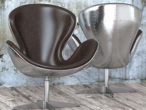 seat spitfire swan chair aviator 5 colors Modello 3D