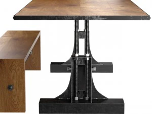 post industrial table and bench 3D Model