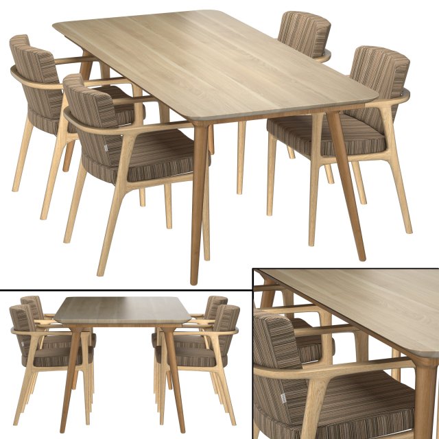 zio dining table 3D Model .c4d .max .obj .3ds .fbx .stl .blend 