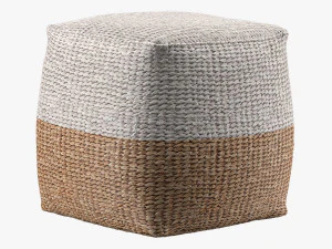 pufs de yute color block Modelo 3D