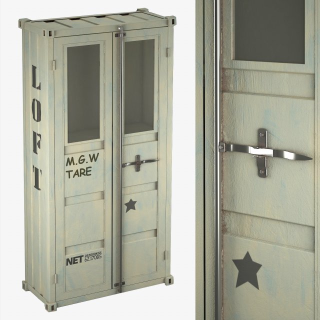 sea container industrial style cupboard Model 3D .c4d .max .obj .3ds .fbx .stl .blend 