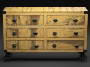 fabricar c&ocirc;modas sobre rodas Modelo 3D