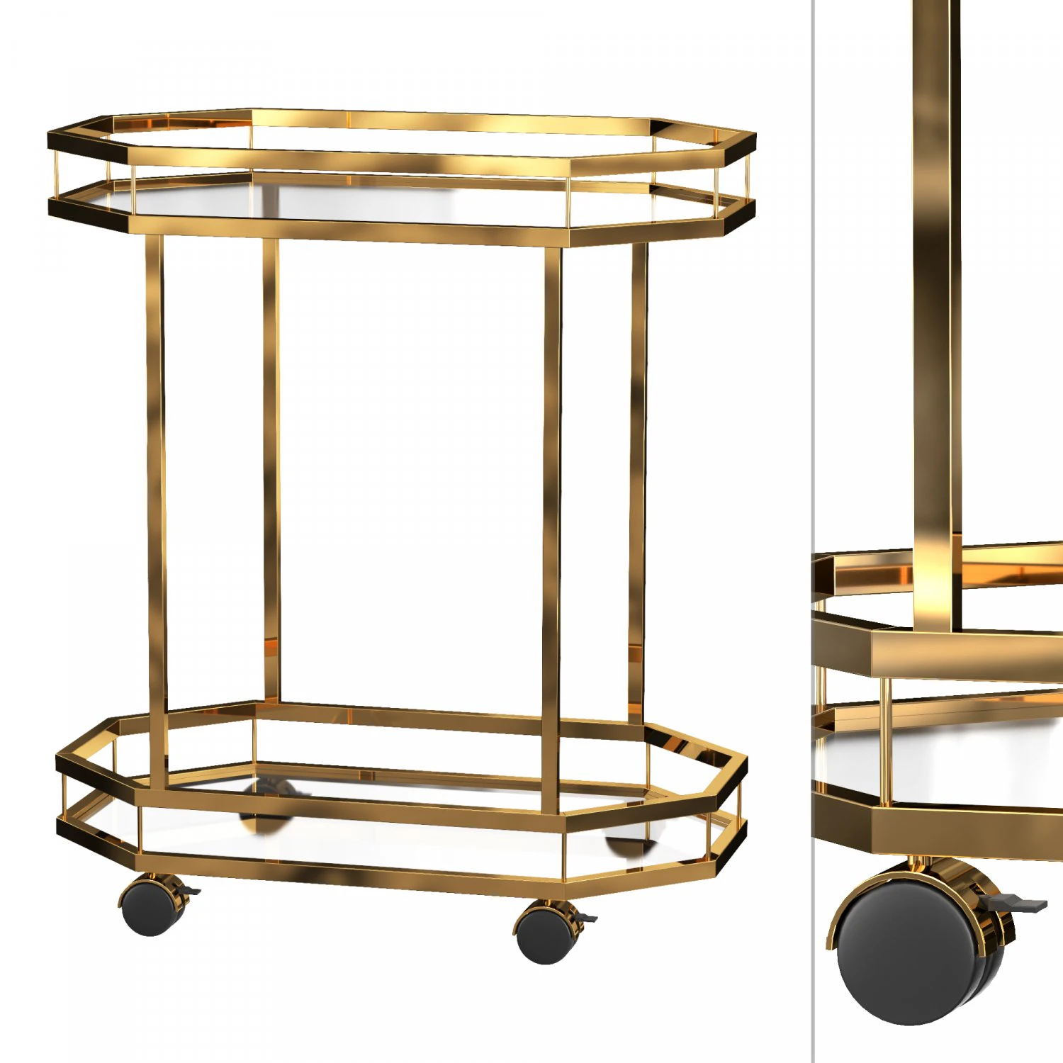 lacole serving cart 3D Model .c4d .max .obj .3ds .fbx .stl .blend