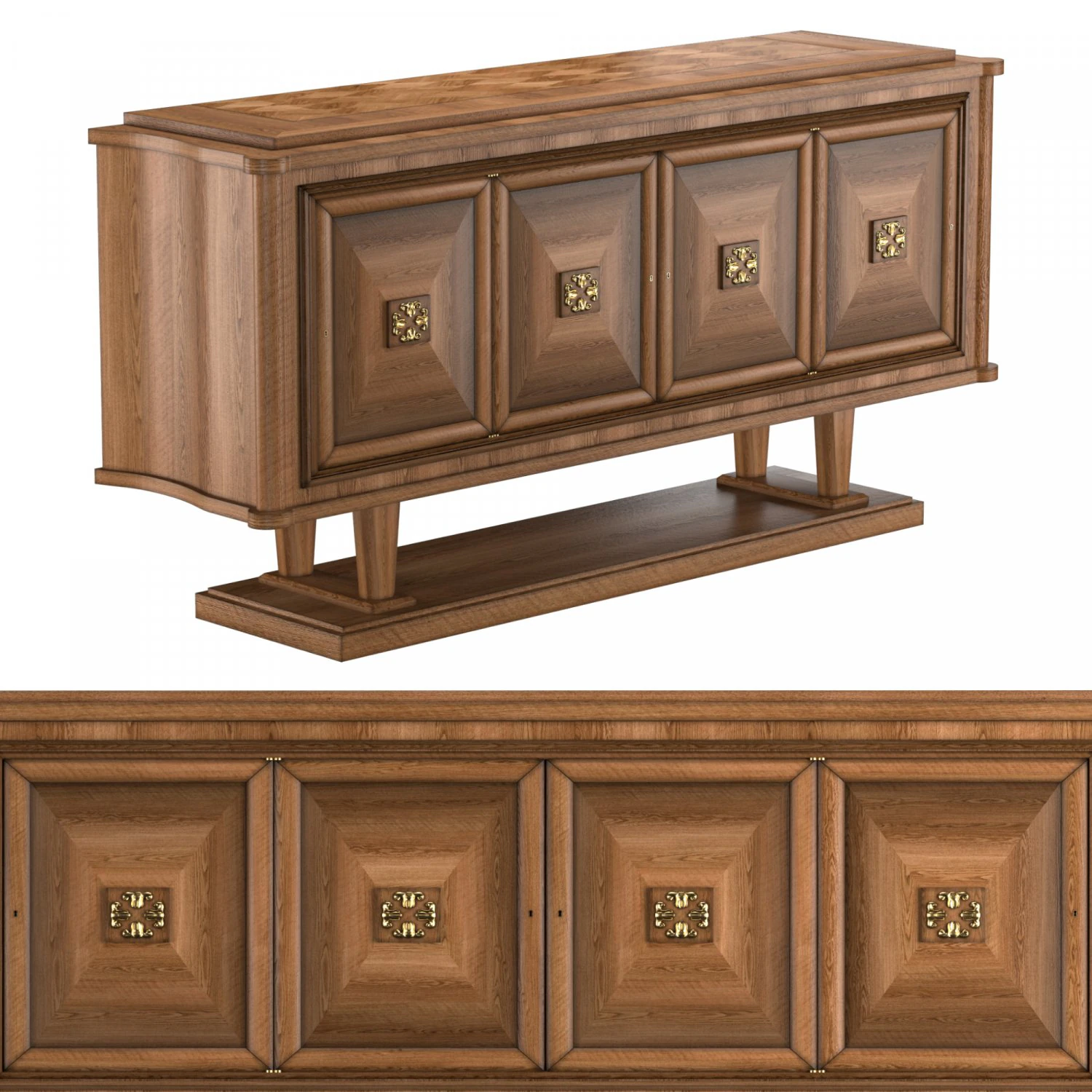 credenza art deco francese Modello 3D .c4d .max .obj .3ds .fbx .stl .blend 