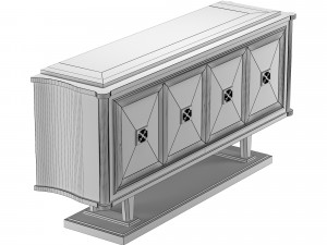 french art deco sideboard 3D Model