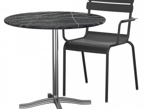luxembourg armchair and table 3D Модель