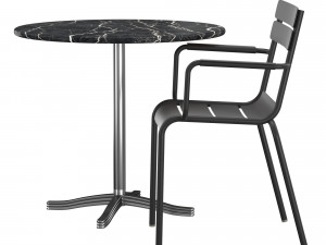 luxembourg armchair and table 3D Model