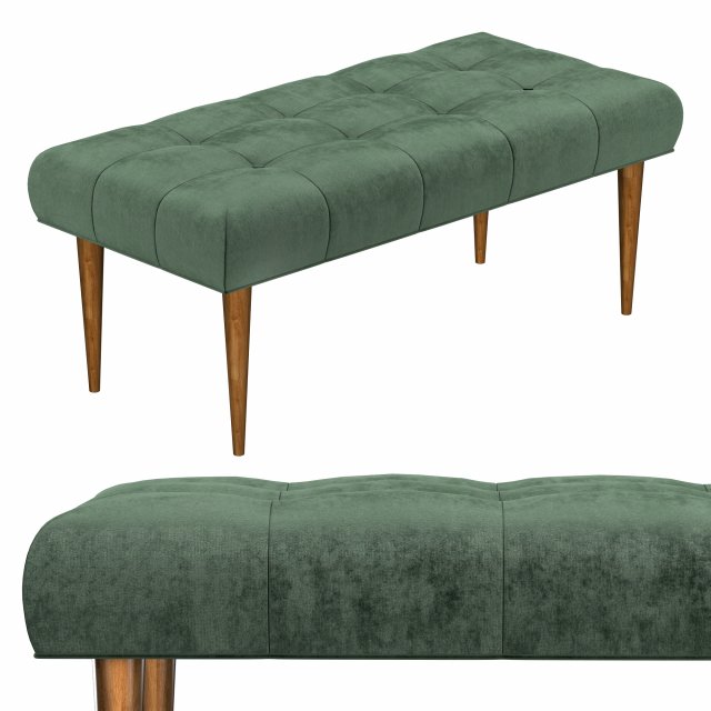 tufted bench 3D मॉडल .c4d .max .obj .3ds .fbx .stl .blend 