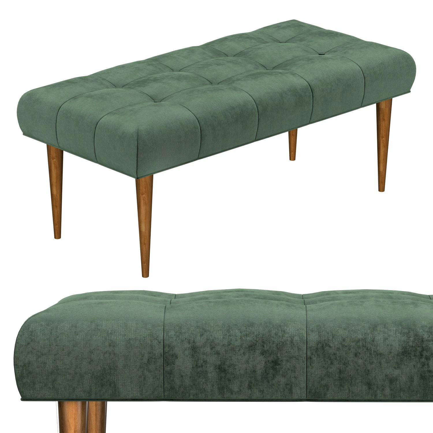 tufted bench 3D Model .c4d .max .obj .3ds .fbx .stl .blend