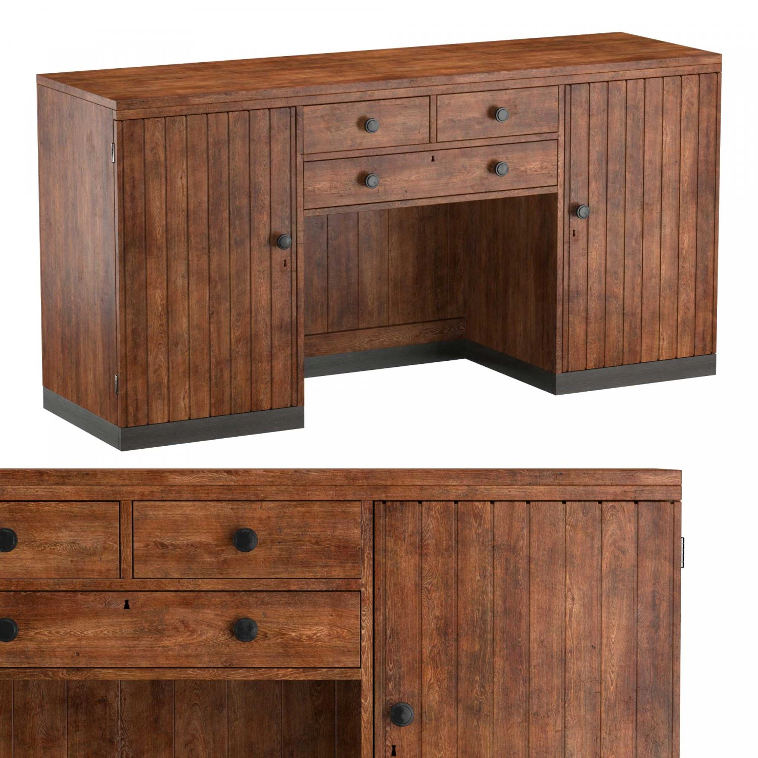 british colonial art deco sideboard 3D Model .c4d .max .obj .3ds .fbx .stl .blend 