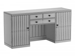 british colonial art deco sideboard 3D Model