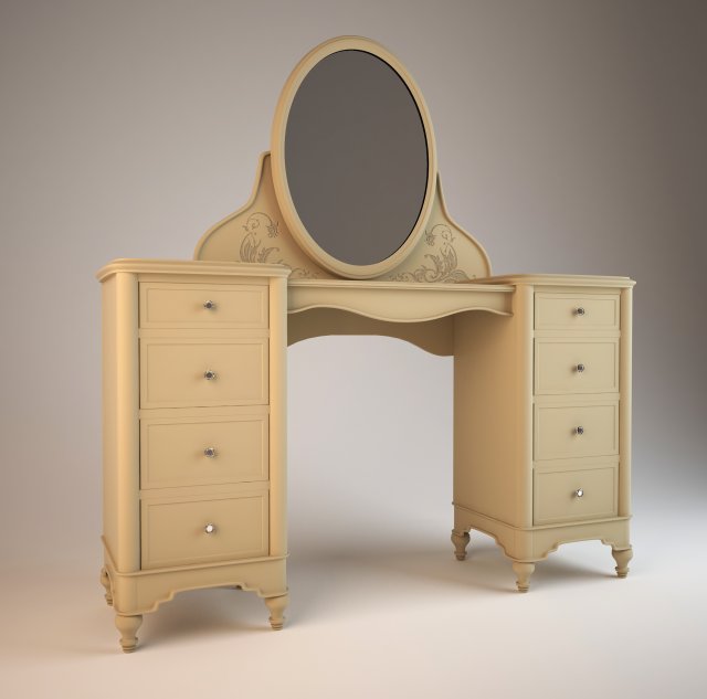 hooker dressing table 3D Model .c4d .max .obj .3ds .fbx .stl .blend 