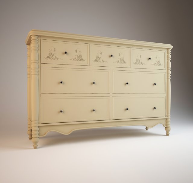 chest of drawers  hooker usa 3D Model .c4d .max .obj .3ds .fbx .stl .blend 