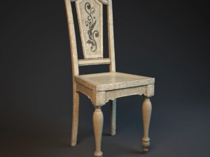 hooker old chair 3D मॉडल