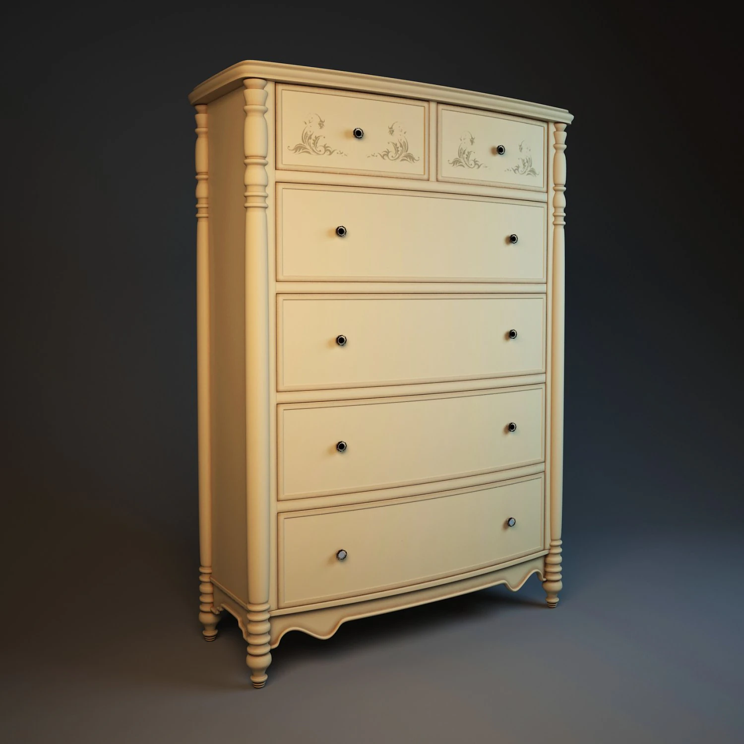 hooker commode 3D Model .c4d .max .obj .3ds .fbx .stl .blend