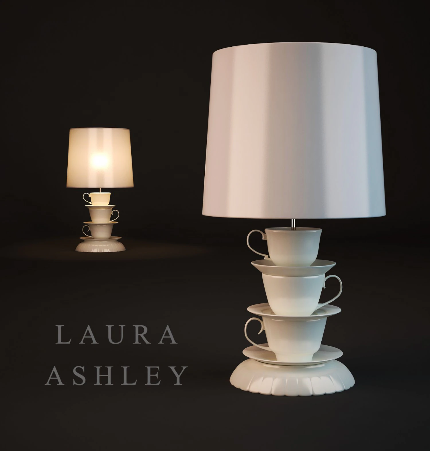 table lamp laura ashley 3D Model .c4d .max .obj .3ds .fbx .stl .blend