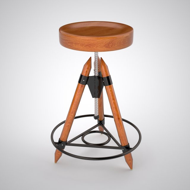 bar stool 3D Model .c4d .max .obj .3ds .fbx .stl .blend 