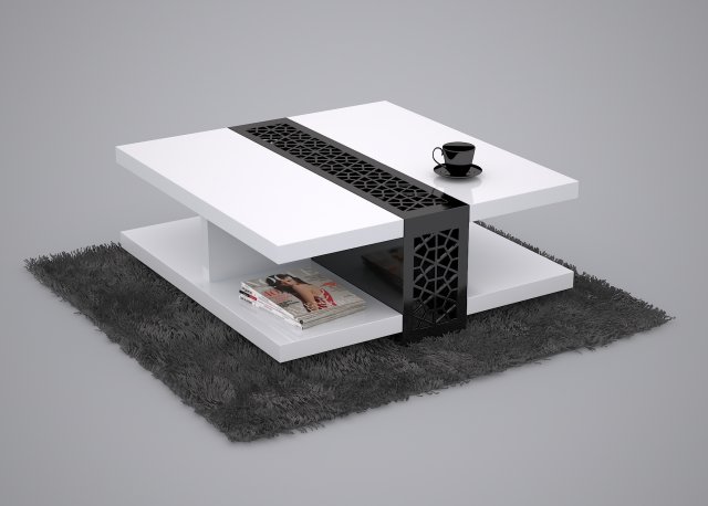 coffee table black and white 3D Модель .c4d .max .obj .3ds .fbx .stl .blend 