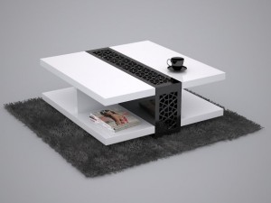 coffee table black and white 3D Model