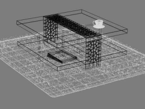 coffee table black and white 3D Model
