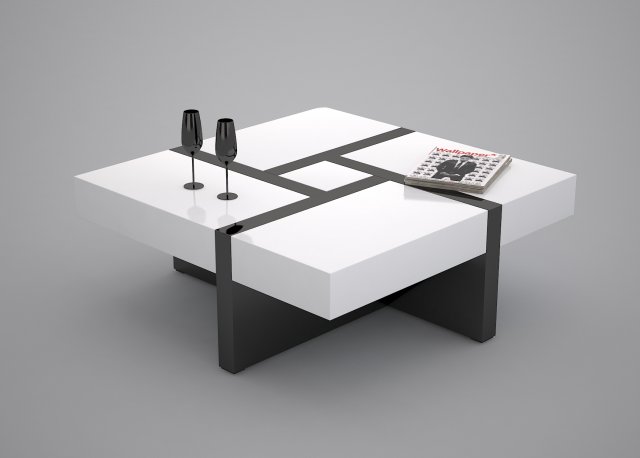 coffee table black and white Modello 3D .c4d .max .obj .3ds .fbx .stl .blend 